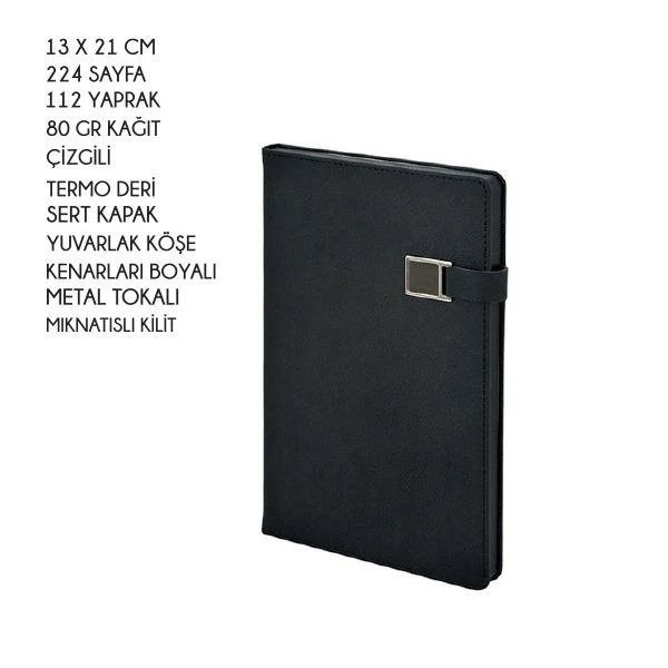 13x21 Termo Deri Kapak 80gr Ivory 224 Sayfa Tarihsiz Defter Promozone