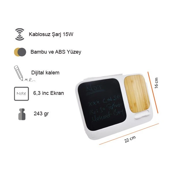 Kablosuz Şarj Cihazı (Bambu-LCD Yazım Tableti) Promozone