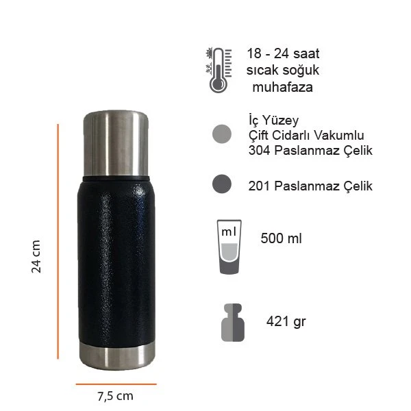 Termos 500 Ml (16-24 Saat Sıcak Soğuk Muhafaza) Promozone