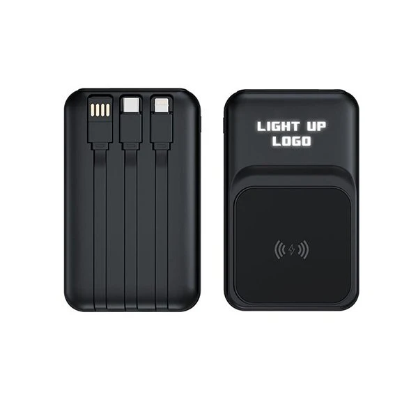 10.000 mAh 22.5W Hızlı Şarj, 15W Kablosuz Şarj ve Işıklı Logo Powerbank Promozone