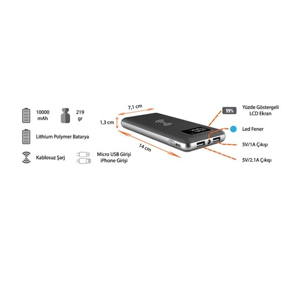 10.000 mAh Wireless Powerbank Promozone