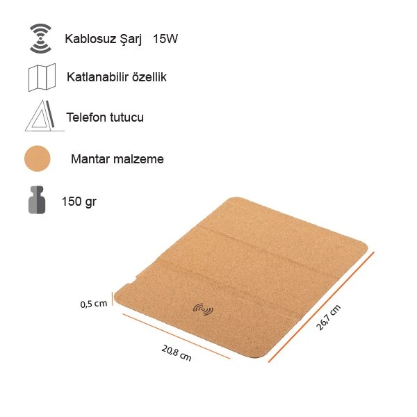 2 Ürünli Vip Hediye Seti (480 ml Termos - Kablosuz Şarj Mousepad) Promozone