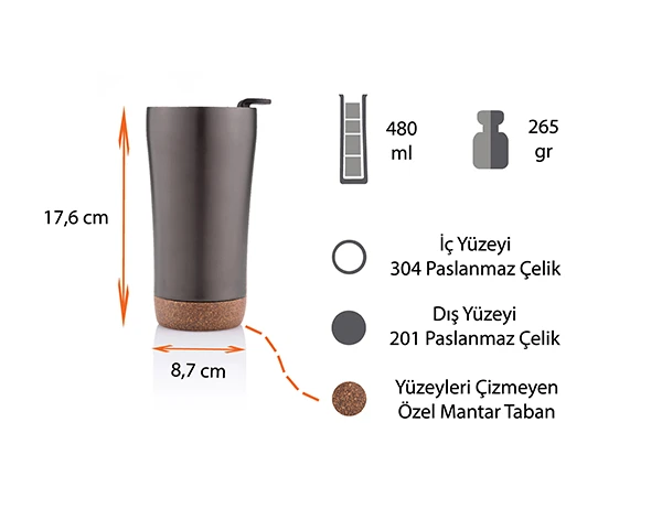 2 Ürünli Vip Hediye Seti (480 ml Termos - Kablosuz Şarj Mousepad) Promozone