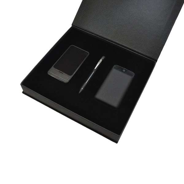 3 Işıklı Ürünlü Kutulu Vip Hediye Seti (Powerbank - Kablosuz Şarj Cihazı - Kalem) Promozone