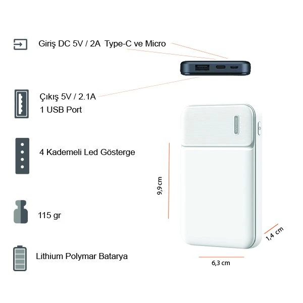 2 Ürünlü Kutulu Vip Hediye Seti (5.000 mAh Powerbank - Termos) Promozone