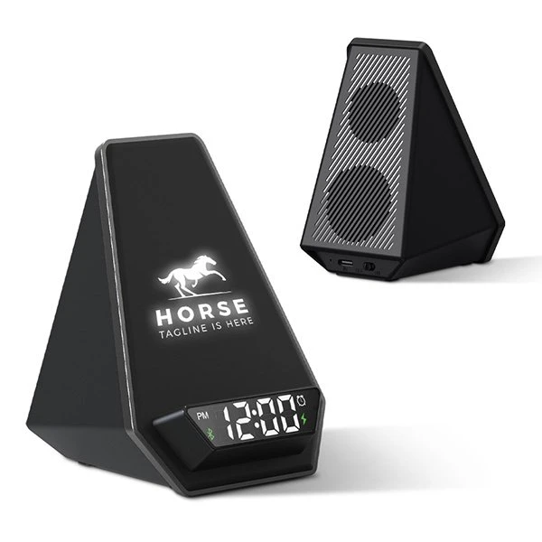 15W Işıklı Kablosuz Şarj Cihazı - Bluetooth Hoparlör (Akıllı Saat ve Alarm Özellikli) Promozone