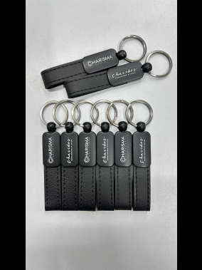 Çift Taraflı Metal Suni Deri Anahtarlık