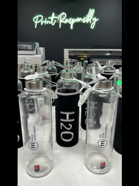 750 ML H2o Kılıflı Cam Matara