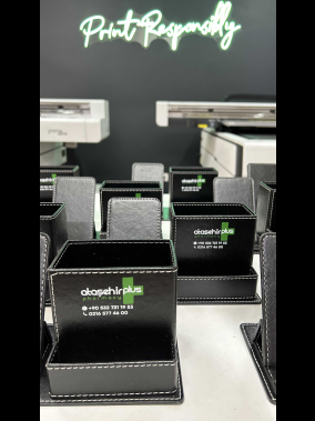 Telefon Standlı Deri Kalemlik ve Kartvizitlik