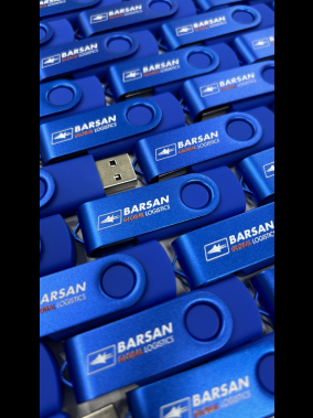 32 GB Renkli Baskı Döner Metal Başlıklı USB Bellek