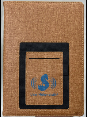 15 x 21 cm Termo PU Sert Kapaklı Tarihsiz Defter, 224 Sayfa, 70 gr Ivory Krem Çizgili İç Kağıt, Kart ve Telefon Bölmeli, Kalem Tutuculu