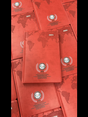 17 x 24 cm Dünya Haritalı Termo Deri Sert Kapaklı Günlük Tarihli Ajanda 336 Sayfa 70 gr Ivory Krem Çizgili İç Kağıt