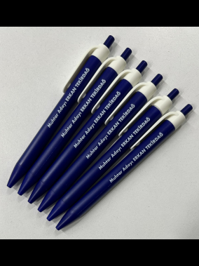 Basmalı Beyaz Klipsli Plastik Tükenmez Kalem