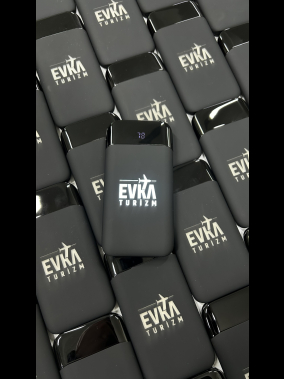 10000 mah Dijital Ekran Göstergeli Işıklı Logolu Rubber Gövde Powerbank