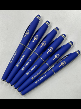 Rubber Gövde Kapaklı Touchpen Dokunmatik Metal Roller Kalem