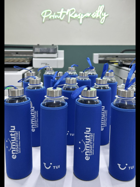 750 ML H2o Kılıflı Cam Matara