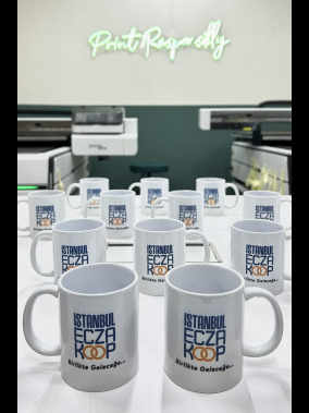 Porselen Süblimasyon Klasik Silindir Promosyon Kupa Bardak - Kutulu