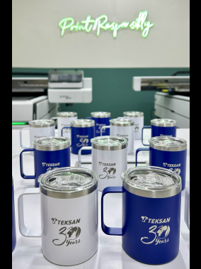 300 ml Geri Dönüştürülmüş Paslanmaz Çelik Termos Kupa - Çift Duvarlı