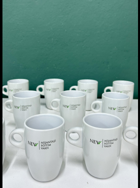 Süblimasyon Porselen Beyaz Latte Promosyon Kupa Bardak - Kutulu