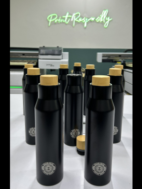 500 ml Çift Duvarlı Bambu Çevirmeli Kapaklı Paslanmaz Çelik Termos