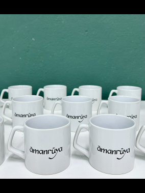 Porselen Süblimasyon Kısa Promosyon Kupa Bardak - Kutulu