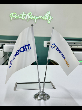 Logo Baskılı Tekli ve İkili Masa Bayrak