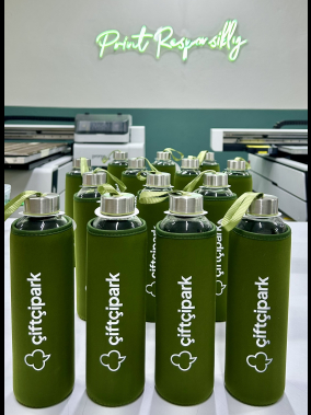 750 ML H2o Kılıflı Cam Matara