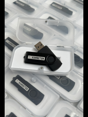 16 GB Renkli Baskı Döner Metal Başlıklı USB Bellek