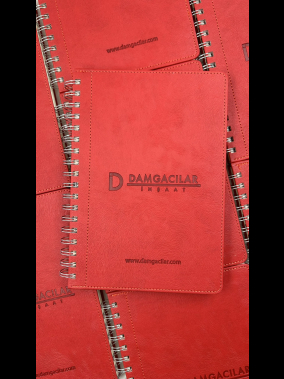 17 x 24 cm Spiralli Termo Deri Kapaklı Günlük Tarihli Ajanda 336 Sayfa 70 gr Ivory Krem Çizgili İç Kağıt