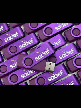 16 GB Renkli Baskı Döner Metal Başlıklı USB Bellek