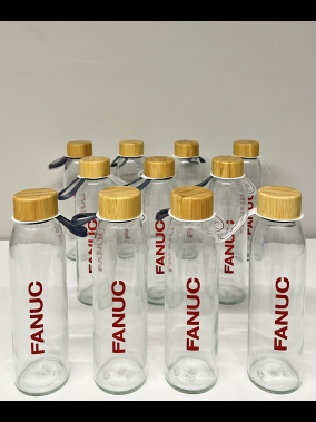 500ml Bambu Kapaklı Cam Su Şişesi