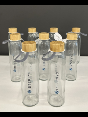 500ml Bambu Kapaklı Cam Su Şişesi