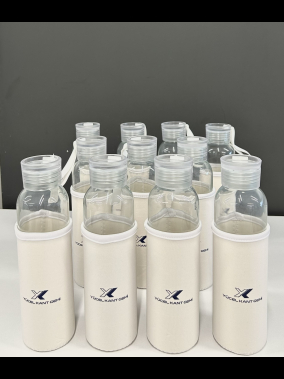 500ml Kılıflı Geri Dönüştürülmüş Cam Su Şişesi
