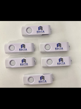 16 GB Renkli Baskı Döner Metal Başlıklı USB Bellek