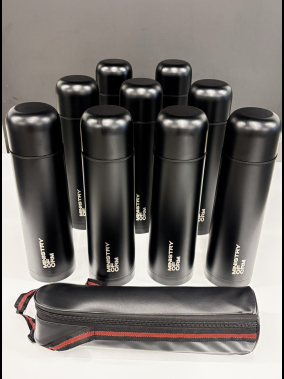 750 ML Siyah Termos (Deri Kılıflı)