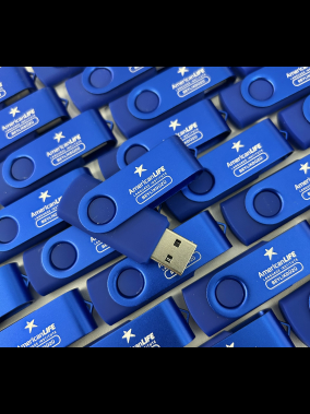 16 GB Renkli Baskı Döner Metal Başlıklı USB Bellek