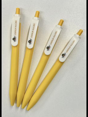 Basmalı Beyaz Klipsli Plastik Tükenmez Kalem