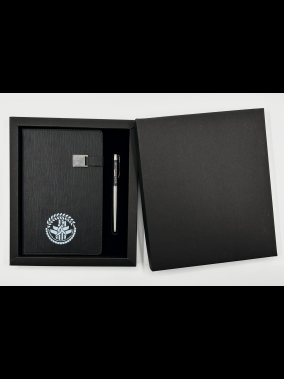 13×21 Termo Deri Defter & Metal Roller Kalem Kutulu Hediye Seti (Karton Kutu)