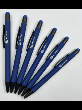 Metal Tükenmez Touchpen Kalem Rubber Gövde