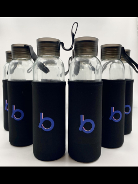500ml Kılıflı Geri Dönüştürülmüş Cam Su Şişesi