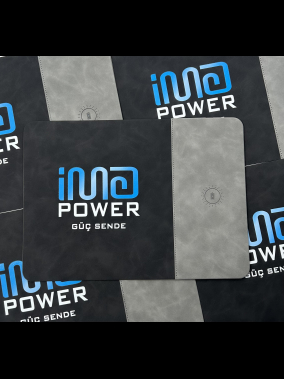 Wireless Kablosuz Şarj Özellikli Deri Mouse Pad
