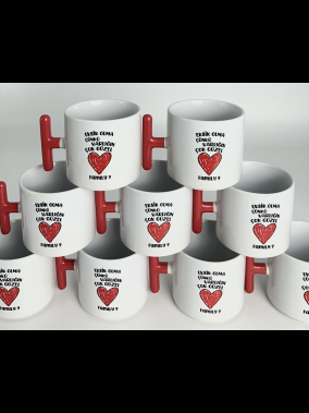 Süblimasyon Porselen T Kupa Bardak - Kutulu