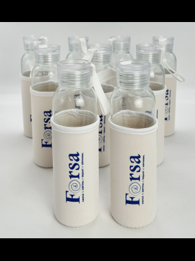 500ml Kılıflı Geri Dönüştürülmüş Cam Su Şişesi