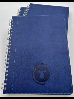 20 x 28 cm Spiralli Termo PU Sert Kapaklı Tarihsiz Defter, 240 Sayfa, 80 gr Ivory Krem Kareli İç Kağıt