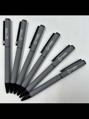 Çevirmeli Rubber Gövde Metal Tükenmez Kalem