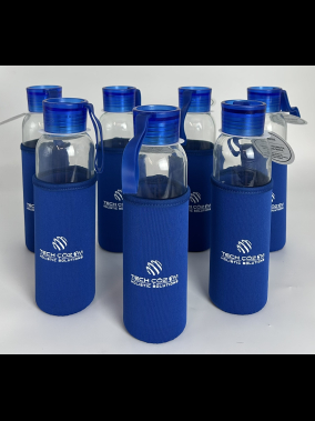 500ml Kılıflı Geri Dönüştürülmüş Cam Su Şişesi