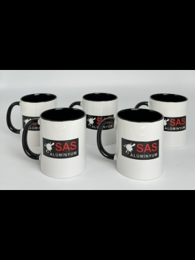 Süblimasyon Porselen Kulpu ve İçi Renkli Kupa - Kutulu