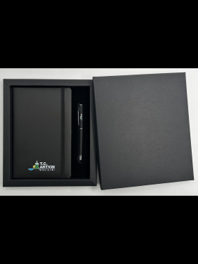 13×21 Ciltbezi Defter & Metal Roller Kalem Kutulu Hediye Seti