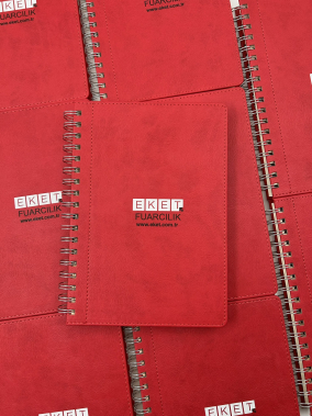 17 x 24 cm Spiralli Termo Deri Kapaklı Günlük Tarihli Ajanda 336 Sayfa 70 gr Ivory Krem Çizgili İç Kağıt