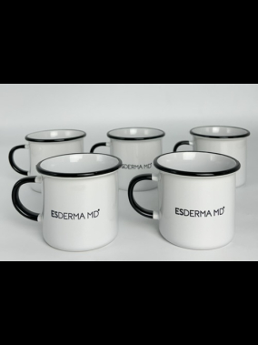 Süblimasyon Kulpu ve Ağız Çevresi Renkli Enamel Emaye Kupa - Kutulu